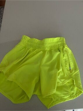 LULU LEMON Neon Yellow Women's Athletic Shorts
